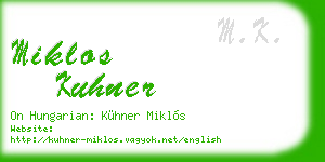 miklos kuhner business card